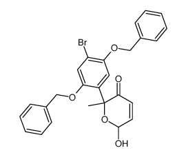 2-(2,5-dibenzyloxy-4-bromophenyl)-6-hydroxy-2-methyl-6H-pyran-3(2H)-one Structure