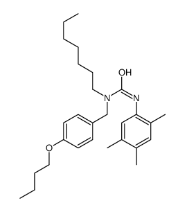 1-[(4-butoxyphenyl)methyl]-1-heptyl-3-(2,4,5-trimethylphenyl)urea结构式