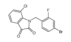 1-[(4-bromo-2-fluorophenyl)methyl]-7-chloroindole-2,3-dione结构式