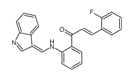 (E)-3-(2-fluorophenyl)-1-[2-[[(Z)-indol-3-ylidenemethyl]amino]phenyl]prop-2-en-1-one Structure