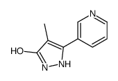 4-methyl-5-pyridin-3-yl-1,2-dihydropyrazol-3-one结构式