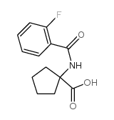 1-(2-氟苯甲酰基氨基)-环戊烷羧酸结构式