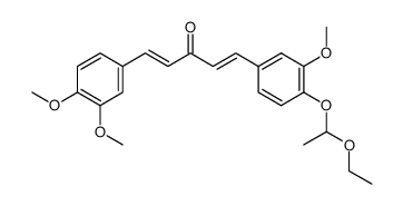 (1E,4E)-5-(3,4-dimethoxyphenyl)-1-[4-(1-ethoxyethoxy)-3-methoxyphenyl]penta-1,4-dien-3-one结构式