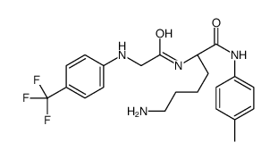 (2S)-6-amino-N-(4-methylphenyl)-2-[[2-[4-(trifluoromethyl)anilino]acetyl]amino]hexanamide结构式