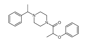 2-phenoxy-1-[4-(1-phenylethyl)piperazin-1-yl]propan-1-one结构式