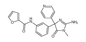 N-[3-(2-amino-1-methyl-5-oxo-4-pyridin-4-yl-4,5-dihydro-1H-imidazol-4-yl)phenyl]-2-furamide结构式