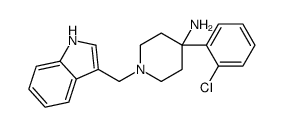 4-(2-chlorophenyl)-1-(1H-indol-3-ylmethyl)piperidin-4-amine结构式