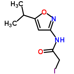 2-Iodo-N-(5-isopropyl-1,2-oxazol-3-yl)acetamide结构式