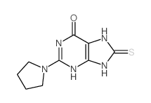 6H-Purin-6-one,1,7,8,9-tetrahydro-2-(1-pyrrolidinyl)-8-thioxo-结构式