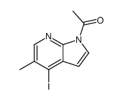 1-(4-碘-5-甲基-1H-吡咯并[2,3-b]吡啶-1-基)乙酮结构式