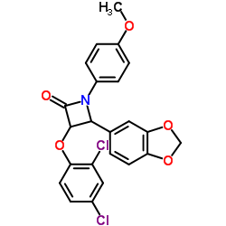 4-(1,3-Benzodioxol-5-yl)-3-(2,4-dichlorophenoxy)-1-(4-methoxyphenyl)-2-azetidinone Structure