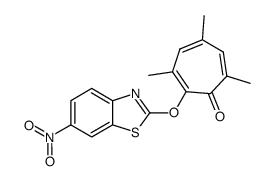 1-(6-nitro-2-benzothiazolyloxy)-3,5,7-trimethyltropone Structure