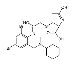 (2R)-2-acetamido-3-[2-[2,4-dibromo-6-[[cyclohexyl(methyl)amino]methyl]anilino]-2-oxoethyl]sulfanylpropanoic acid Structure