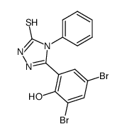 4-phenyl-3-(2-hydroxy-3,5-dibromophenyl)-5-mercapto 1,2,4-triazole结构式