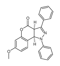 (3aR,9bR)-7-Methoxy-1,3-diphenyl-3a,9b-dihydro-1H-chromeno[4,3-c]pyrazol-4-one Structure