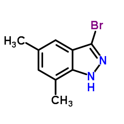 3-Bromo-5,7-dimethyl-1H-indazole结构式