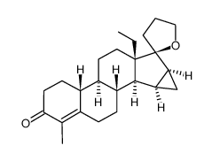 4,18-dimethyl-15β,16β-methylene-19-nor-20-spirox-4-en-3-one结构式