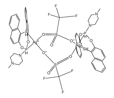 [Ag2(OTf)2(1-(dinaphtho[2,1-d:1',2'-g][1,3,6,2]dioxathiaphosphocin-4-yl)-4-methylpiperidine)2] Structure