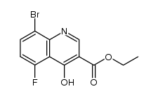 8-Bromo-5-fluoro-4-oxo-1,4-dihydro-quinoline-3-carboxylic acid ethyl ester结构式