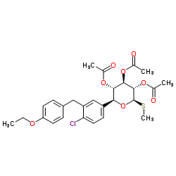β-L-Xylopyranoside, Methyl 5-C-[4-chloro-3-[(4-ethoxyphenyl)Methyl]phenyl]-1-thio-, 2,3,4-triacetate,(5S)-结构式