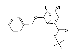 methyl N-t-butyloxycarbonyl-O-benzyl-2,6-dideoxy-2,6-imino-α-D-mannofuranoside Structure
