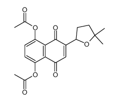 5,8-diacetoxy-2-(5,5-dimethyl-2-tetrahydrofuranyl)-1,4-naphthoquinone结构式
