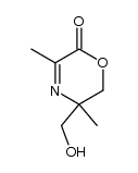 5,6-dihydro-3,5-dimethyl-5-(hydroxymethyl)-2H-1,4-oxazin-2-one结构式