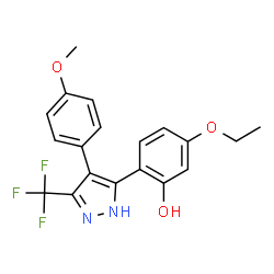 5-ethoxy-2-[4-(4-methoxyphenyl)-5-(trifluoromethyl)-1H-pyrazol-3-yl]phenol结构式