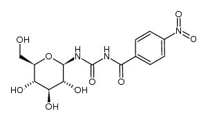N-(4-nitrobenzoyl)-N'-β-D-glucopyranosylurea结构式