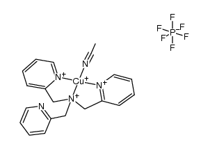 {tris{(2-pyridyl)methyl}amine(CH3CN)Cu(I)}{PF6}结构式