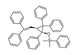 cis-1,2,2-triphenyl-1-((phenyldimethylsilyl)oxy)-3-(2,2-diphenylvinyl)cyclopropane结构式