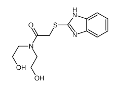 2-(1H-benzimidazol-2-ylsulfanyl)-N,N-bis(2-hydroxyethyl)acetamide Structure