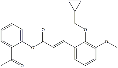 2-Propenoic acid, 3-[2-(cyclopropylmethoxy)-3-methoxyphenyl]-, 2-acetylphenyl ester, (2E)-结构式