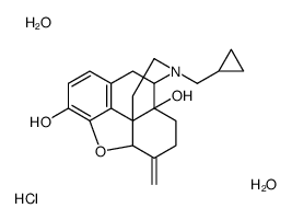 (4R,4aS,7aS,12bS)-3-(cyclopropylmethyl)-7-methylidene-2,4,5,6,7a,13-hexahydro-1H-4,12-methanobenzofuro[3,2-e]isoquinoline-4a,9-diol,dihydrate,hydrochloride结构式