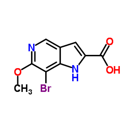 7-Bromo-6-methoxy-1H-pyrrolo[3,2-c]pyridine-2-carboxylic acid结构式