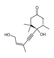 (+)-4(Z)-(4R,5S)-4-hydroxy-4-(5-hydroxy-3-methylpent-3-en-1-ynyl)-3,3,5-trimethylcyclohexanone Structure