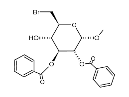 methyl 2,3-di-O-benzoyl-6-bromo-6-deoxy-α-D-glucopyranoside Structure