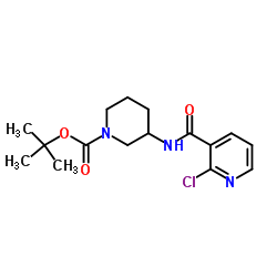 3-[(2-Chloro-pyridine-3-carbonyl)-amino]-piperidine-1-carboxylic acid tert-butyl ester结构式