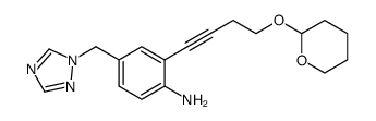 4-((1H-1,2,4-triazol-1-yl)methyl)-2-(4-(tetrahydro-2H-pyran-2-yloxy)but-1-ynyl)benzenamine结构式