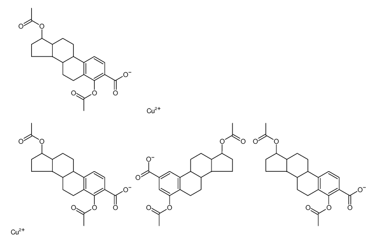 tetrakis(3,17-diacetoxyestra-1,3,5(10)-trien-2-carboxylato)dicopper(II)结构式