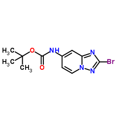 (2-Bromo-[1,2,4]triazolo[1,5-a]pyridin-7-yl)-carbamic acid tert-butyl ester结构式