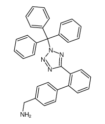 2-(triphenylmethyl)-5-[(4'-(aminomethyl)biphenyl-2-yl)]-2H-tetrazole结构式