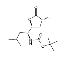 (3R,5S,1'S)-5-[1'-[(tert-butoxycarbonyl)amino]-3'-methylbutyl]-3-methyl-dihydrofuran-2(3H)-one Structure