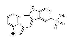 2,3-二氢-3-(1H-吲哚-3-基亚甲基)-2-氧代-1H-吲哚-5-磺酰胺结构式