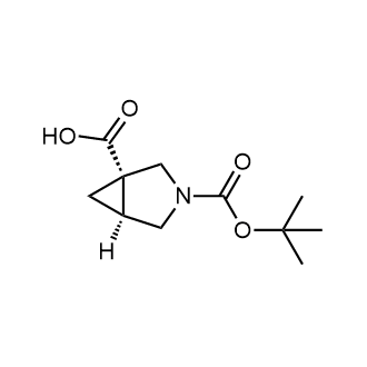 (1S,5S)-3-(叔丁氧基羰基)-3-氮杂双环[3.1.0]己烷-1-羧酸结构式