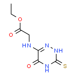 ethyl [(5-oxo-3-thioxo-2,3,4,5-tetrahydro-1,2,4-triazin-6-yl)amino]acetate Structure