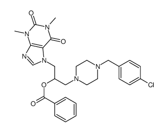 3-[4-(4-Chlorobenzyl)-1-piperazinyl]-1-(1,2,3,6-tetrahydro-1,3-dimethyl-2,6-dioxo-7H-purin-7-yl)propan-2-ol benzoate structure