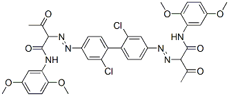 4,4'-Bis[[1-(2,5-dimethoxyphenylamino)-1,3-dioxobutan-2-yl]azo]-2,2'-dichloro-1,1'-biphenyl结构式