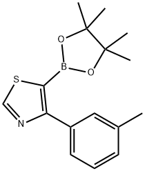 4-(3-Tolyl)thiazole-5-boronic acid pinacol ester结构式