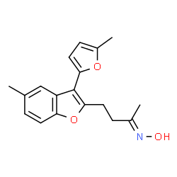 (NZ)-N-[4-[5-methyl-3-(5-methylfuran-2-yl)-1-benzofuran-2-yl]butan-2-ylidene]hydroxylamine结构式